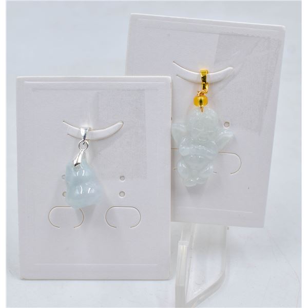 #172-NATURAL JADE JADEITE PENDANT 2PCS