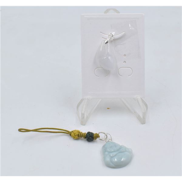 #104- NATURAL JADE JADITE PENDANT & CAR HANGER