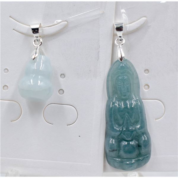 #178-NATURAL JADE JADEITE PENDANT 2PCS