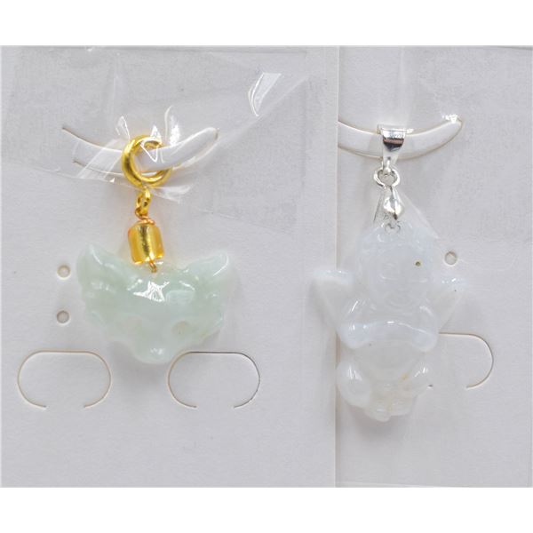 #149-NATURAL JADE JADEITE PENDANT 2PCS