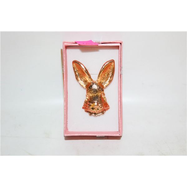 NEW MATTE GOLD-TONE LARGE BUNNY HEAD