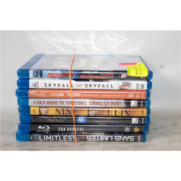 8X BLU-RAY LOT VARIOUS BLOCKBUSTER HITS.