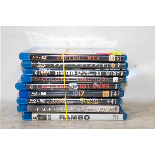 9X BLU-RAY LOT VARIOUS BLOCKBUSTER HITS.