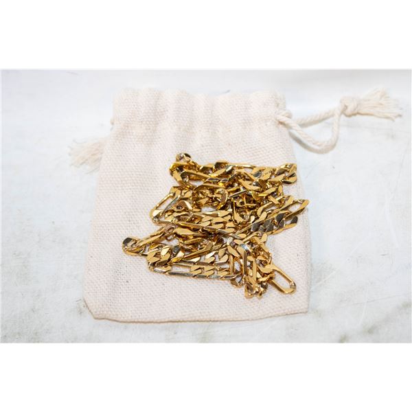 24" GOLD PLATED FIGARO ITALIAN NECKLACE