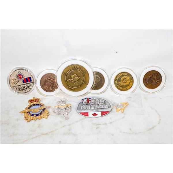 10 CANADIAN MILITARY MEDALLIONS/INSIGNIA