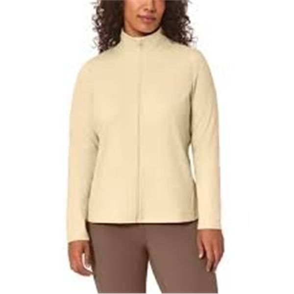NEW WOMENS MONDETTA FULL ZIP BEIGE XL