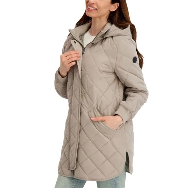 NEW KENSIE QUILTED MICROFIBER CAR COAT SZ LRG