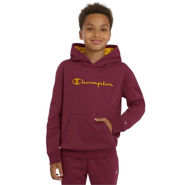 NEW CHAMPION BURGUNDY YELLOW EMBROIDERED SWEATER