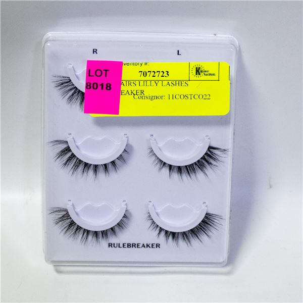 NEW 3 PAIRS LILLY LASHES RULEBREAKER