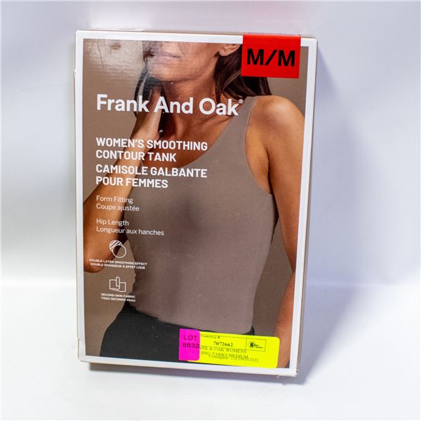 2PK FRANK & OAK WOMENS SMOOTHING TANKS MEDIUM