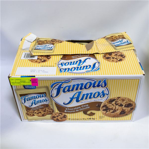 BOX OF FAMOUS AMOS CHOCOLATE CHIP COOKIES