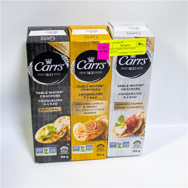 3 X 125G CARRS CRACKERS ASSORTED