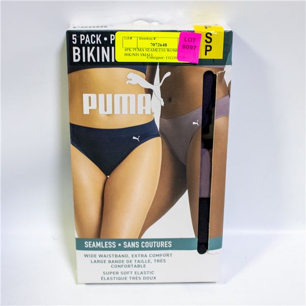 4PK PUMA SEAMLESS WOMENS BIKINIS SMALL