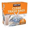 Image 1 : 60 BAGS 39 GALLONS KIRKLAND CLEAR TRASH BAGS