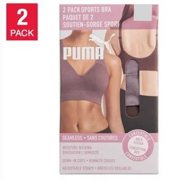 NEW PUMA 2 PACK SPORTS BRAS SEAMLESS SIZE XXL