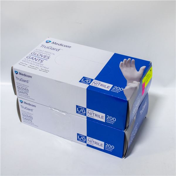 NEW 400 GLOVES MEDICOM TRUGARD NITRILE MEDICAL LG