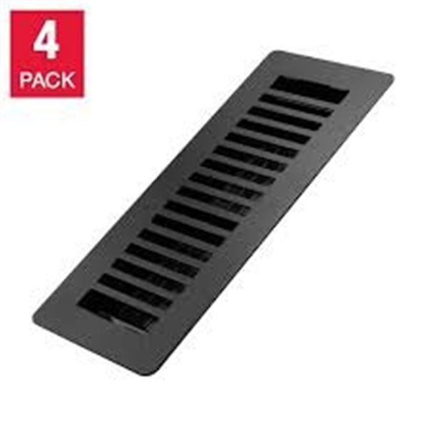 NEW 4PK MANOR HOUSE TEXTURED BLACK FLOOR REGISTERS