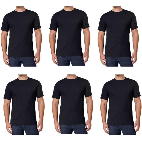 NEW KIRKLAND SIGNATURE MEN'S 6PK CREW NECK T'S MED