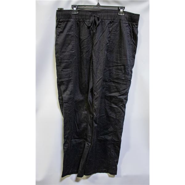 NEW BUFFALO DAVID BITTON BLACK STRETCH PANTS LRG