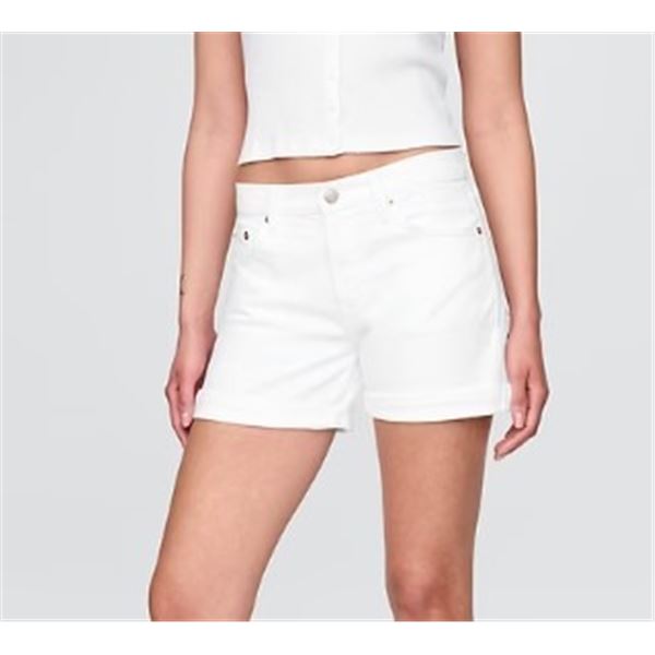 NEW GAP WHITE DENIM HIGH WAISTED SHORTS SIZE MED
