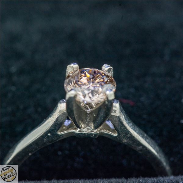 14KT WHITE GOLD 0.5CT COLOR DIAMOND RING SZ 4.5