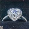 Image 1 : 14KT WHITE GOLD 2.05CT LAB HEART DIAMOND RING SZ 5
