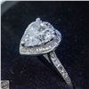 Image 2 : 14KT WHITE GOLD 2.05CT LAB HEART DIAMOND RING SZ 5
