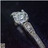 Image 2 : 14KT WHITE GOLD .54CT LAB CREATED DIAMOND RING