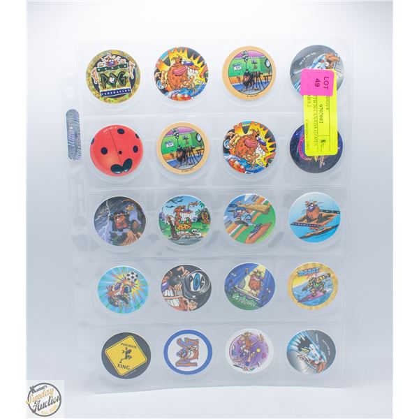 SHEET WITH 20 CANADA GAMES POGS SERIES 2