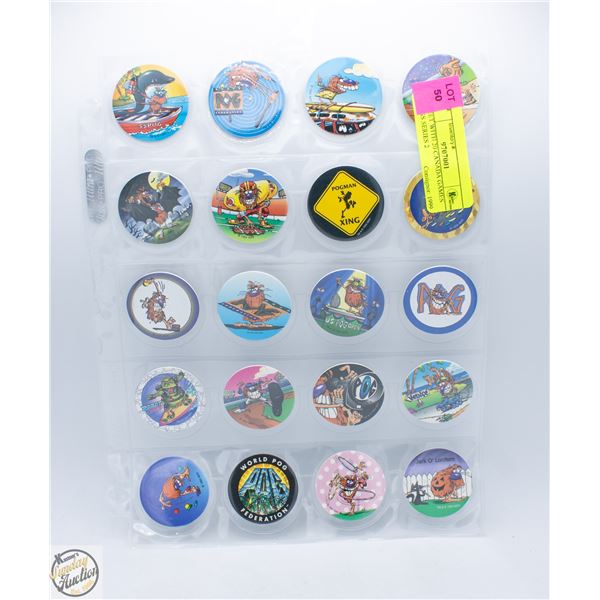 SHEET WITH 20 CANADA GAMES POGS SERIES 2