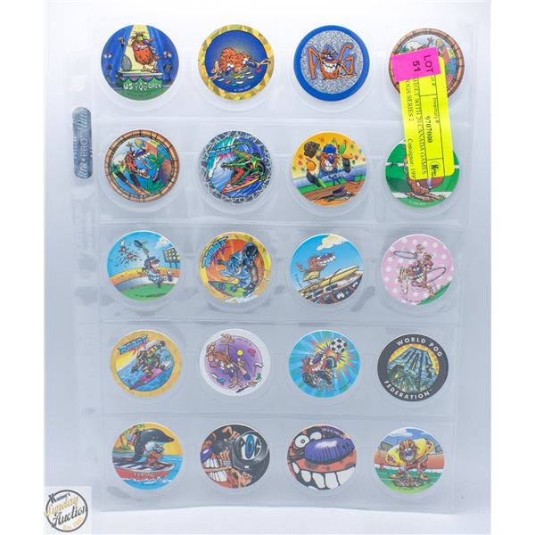 SHEET WITH 20 CANADA GAMES POGS SERIES 2