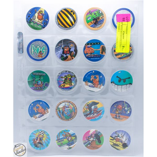SHEET WITH 20 CANADA GAMES POGS SERIES 2