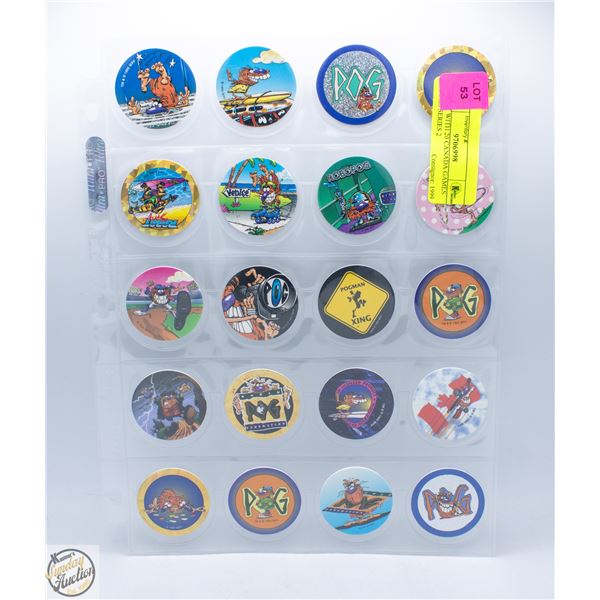 SHEET WITH 20 CANADA GAMES POGS SERIES 2