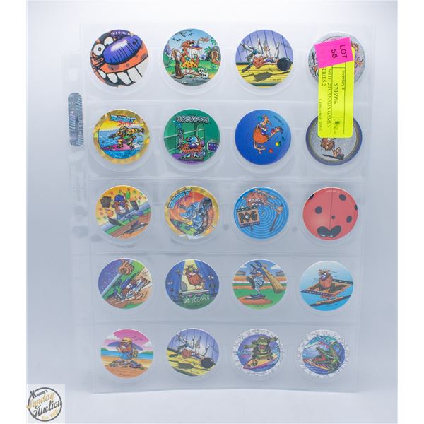 SHEET WITH 20 CANADA GAMES POGS SERIES 2