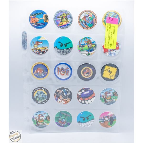 SHEET WITH 20 CANADA GAMES POGS SERIES 2