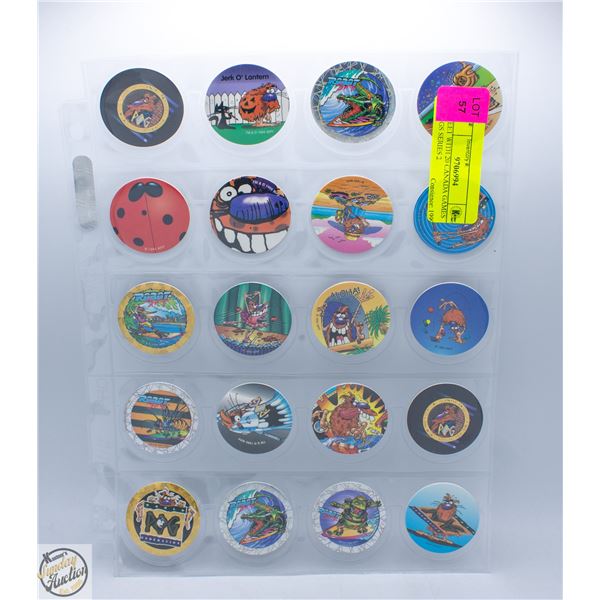 SHEET WITH 20 CANADA GAMES POGS SERIES 2