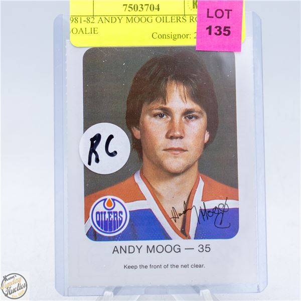 1981-82 ANDY MOOG OILERS ROOKIE GOALIE