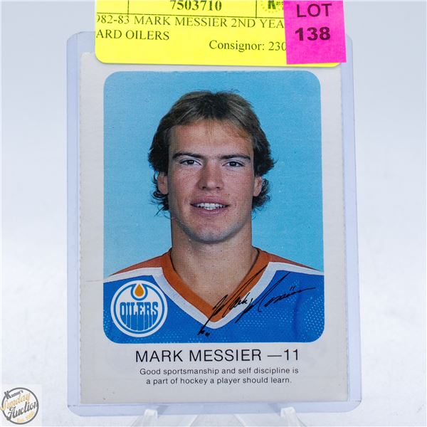 1982-83 MARK MESSIER 2ND YEAR CARD OILERS