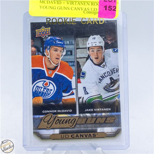MCDAVID + VIRTANEN ROOKIES YOUNG GUNS CANVAS UD