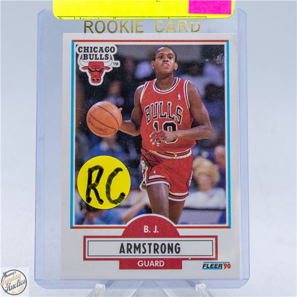 B.J. ARMSTRONG ROOKIE CHICAGO BULLS GUARD FLEER