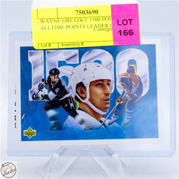 WAYNE GRETZKY 1500 POINTS ALLTIME POINTS LEADER UD