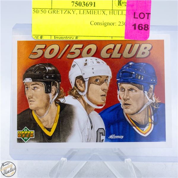 50/50 GRETZKY, LEMIEUX, HULL, UD