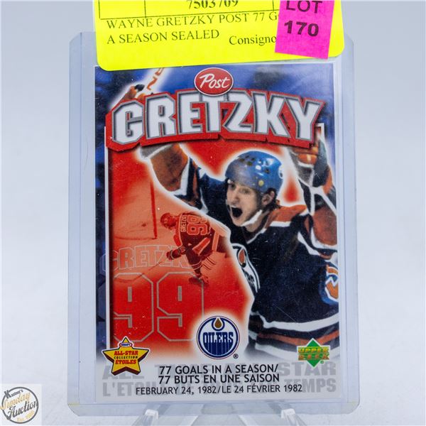 WAYNE GRETZKY POST 77 GOALS IN A SEASON SEALED