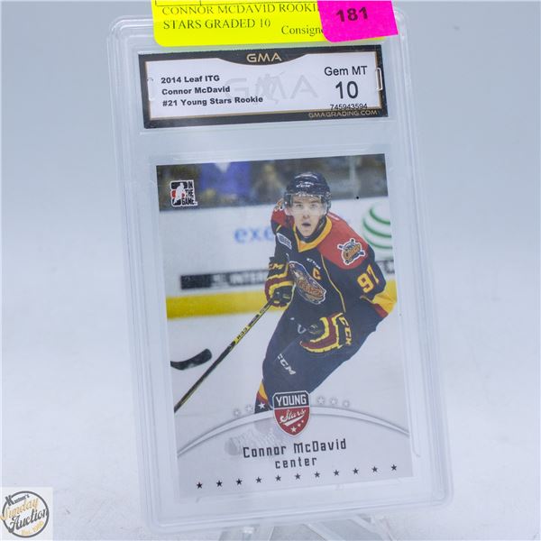 CONNOR MCDAVID ROOKIE YOUNG STARS GRADED 10
