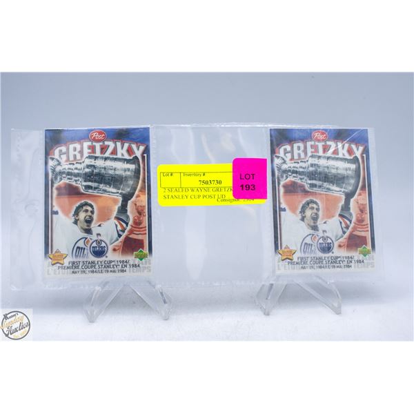 2 SEALED WAYNE GRETZKY 1ST STANLEY CUP POST UD