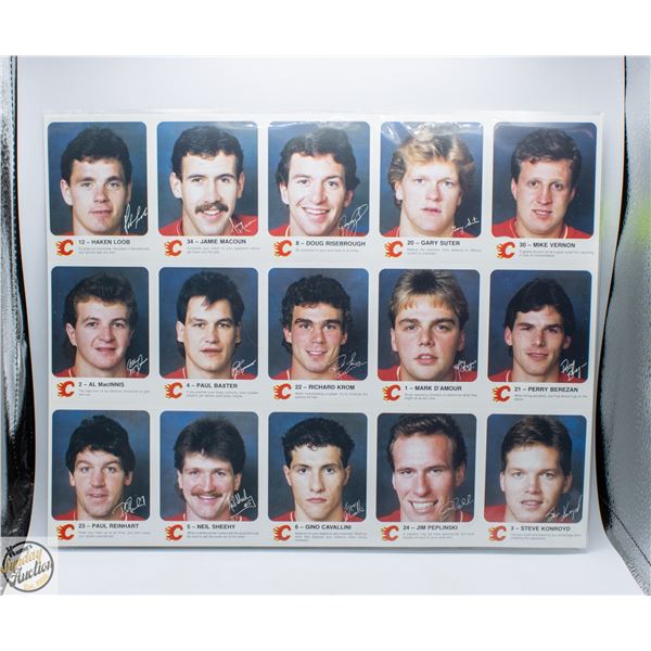 1986-87 UNCUT SHEET FLAMES VERNON PEPLINSKI
