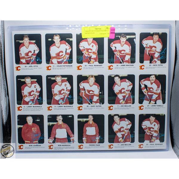 1986-87 UNCUT SHEET FLAMES 2 MCDONALDS