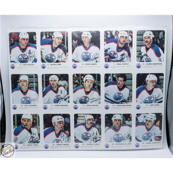 1986-87 UNCUT SHEET OILERS MESSIER KURRI