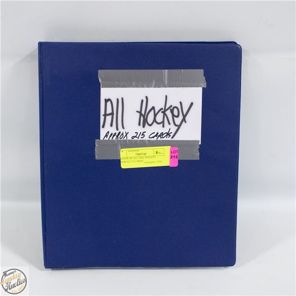 BINDER OF ALL NHL HOCKEY APPROX 215 CARDS
