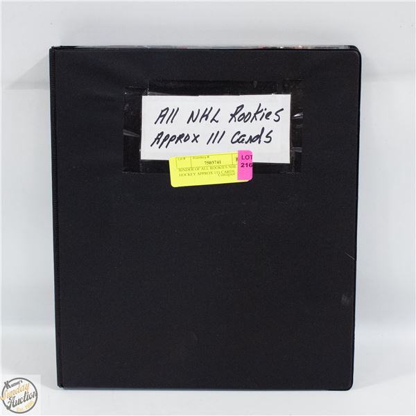 BINDER OF ALL ROOKIES NHL HOCKEY APPROX 111 CARDS